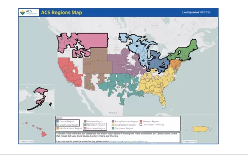ACS regions map